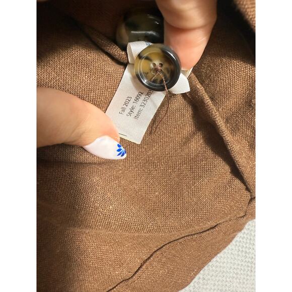 Marine Layer Flora Hemp Blazer Brown Size Medium - Picture 5 of 7